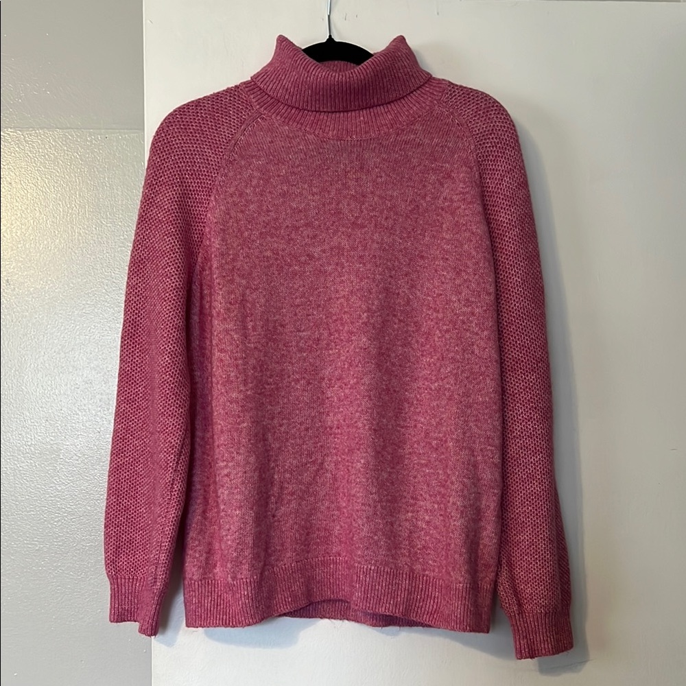 LOFT Women's Pink Turtleneck Sweater